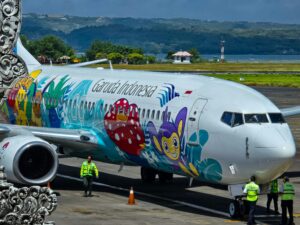 vliegtuig Garuda Indonesia vliegveld Bali